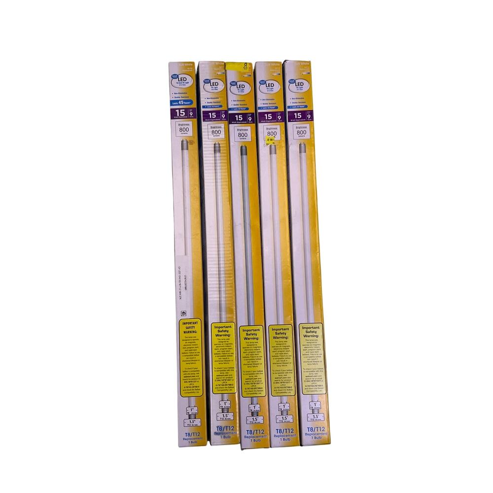 Great Value LED Light Bulb 7W (15W Equivalent) T8 T12 Replacement 800 Lum(5pack)